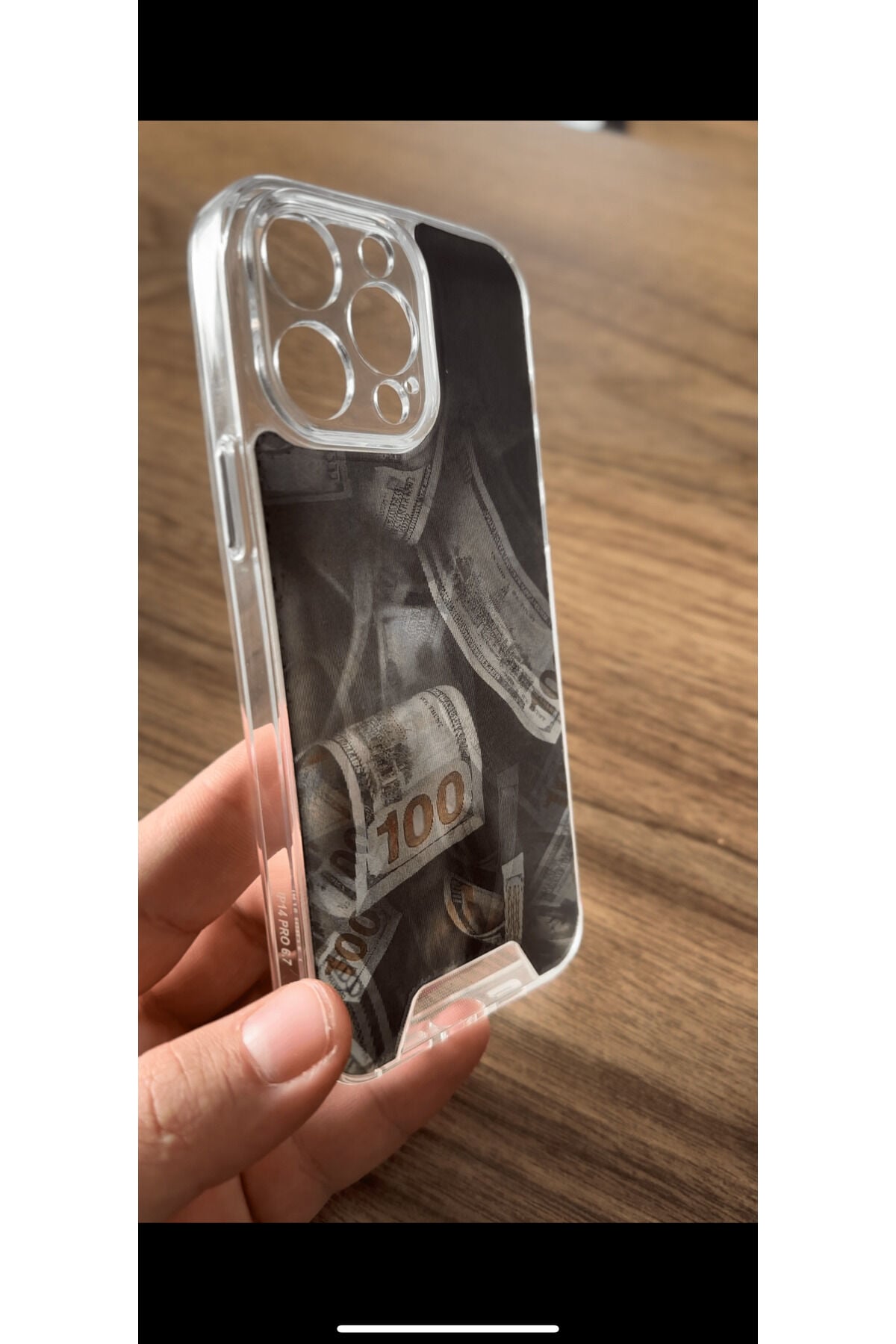 İphone 14 Uyumlu Hareketli Kapak 3 Boyutlu  Slikon Kapak ( Türkiye’de İlk )Dolar Desenli Kılıf