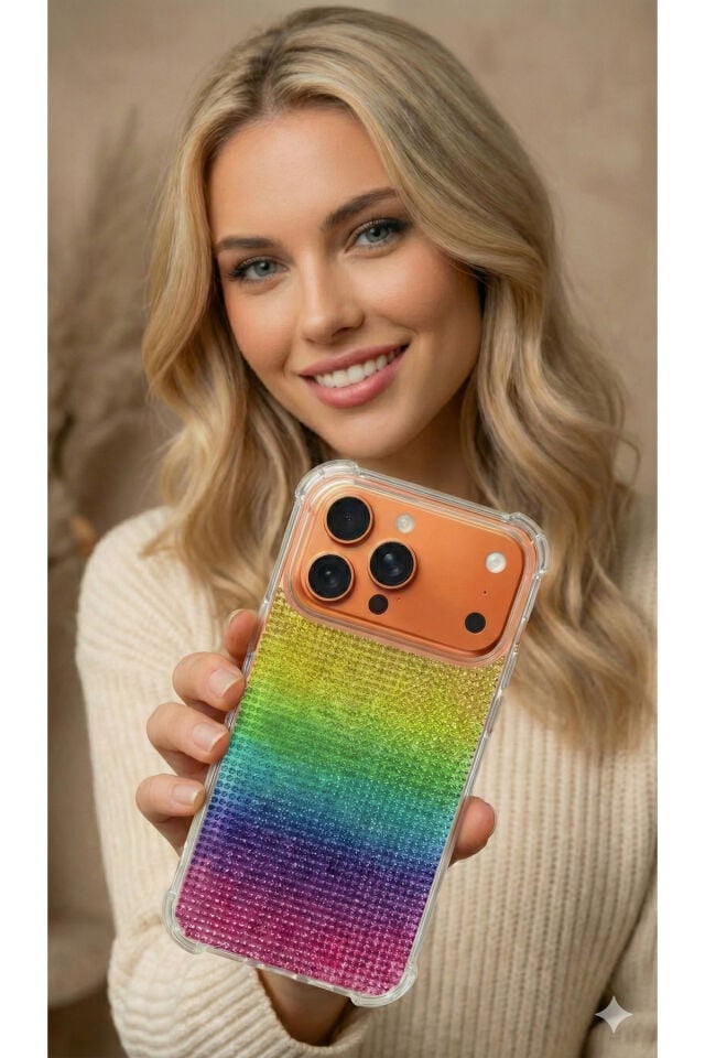 İphone 17 Pro Taşlı Diamond Uyumlu Kılıf Slikon Korumalı Kapak