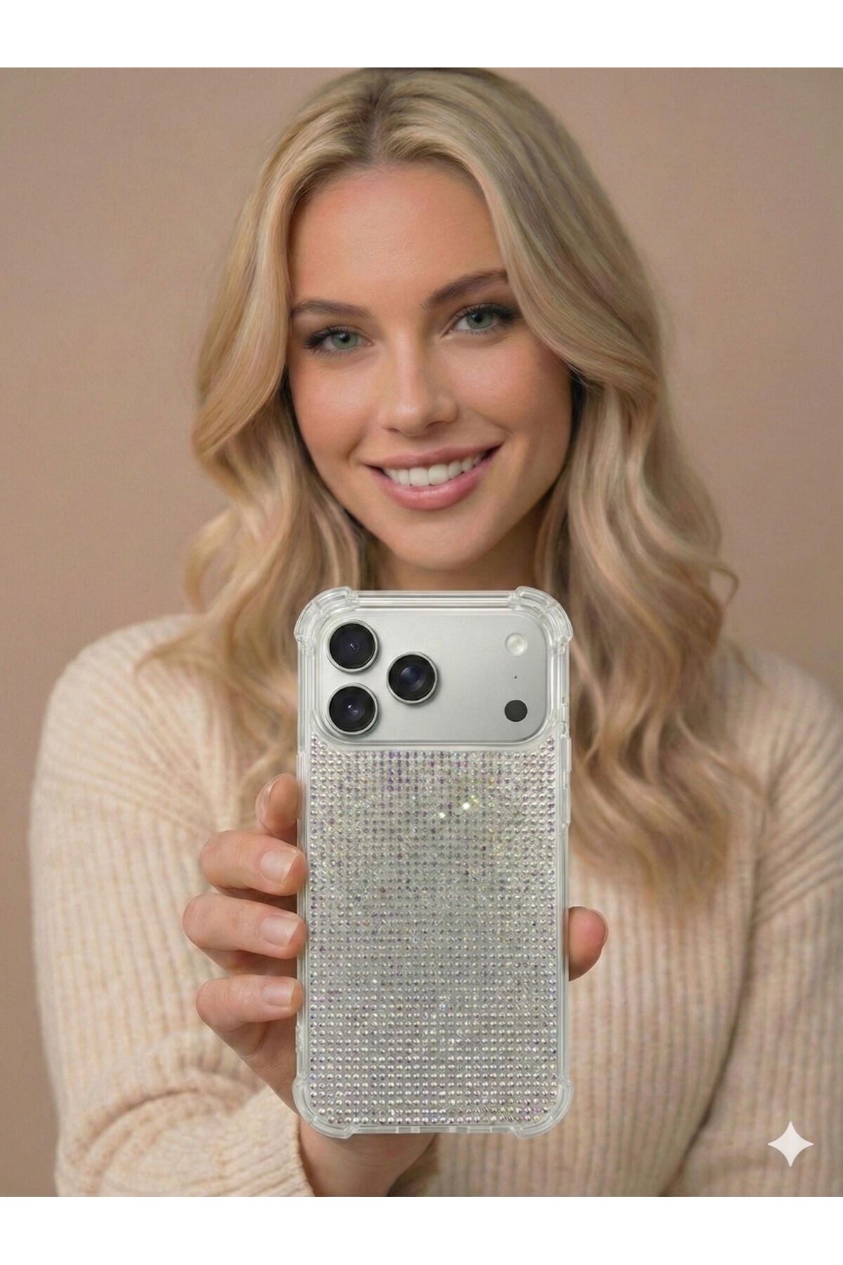 İphone 18 Promax / 17 Promax Taşlı Diamond Uyumlu Kılıf Slikon Korumalı Kapak