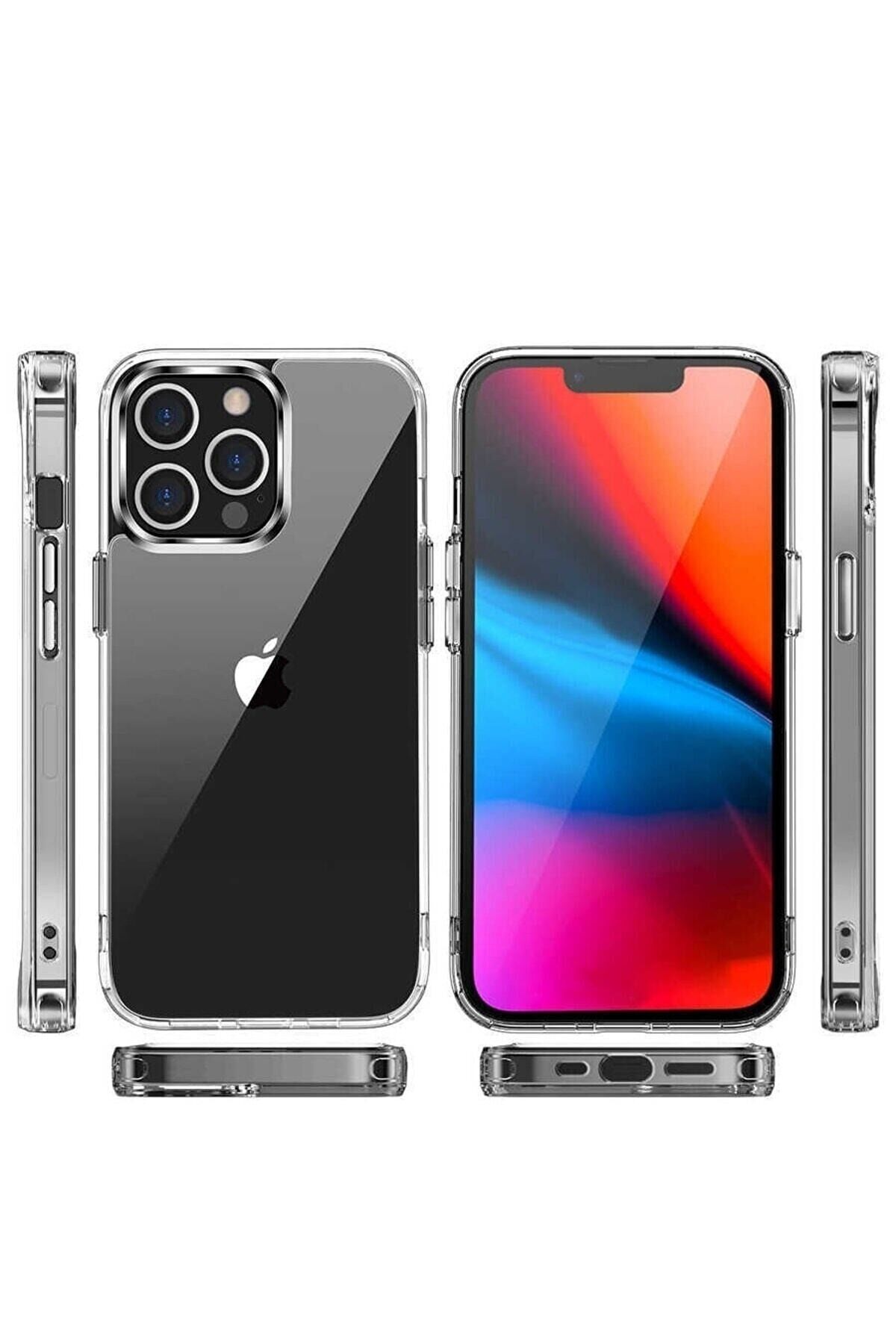 Iphone 14 Pro Max Anti Shock Köşe Ve Kamera Çıkıntılı Şeffaf Kılıf A Kalite