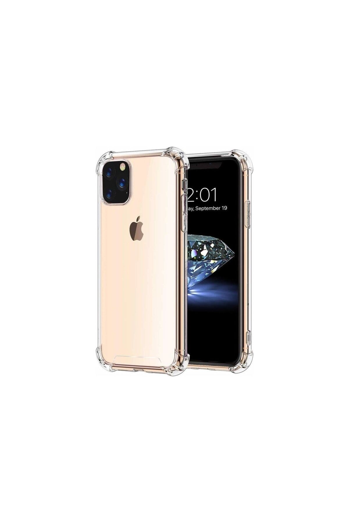 Apple Iphone 11 Pro Max Kılıf Köşe Korumalı Darbe Emici Anti Shock Arka Kapak Şeffaf