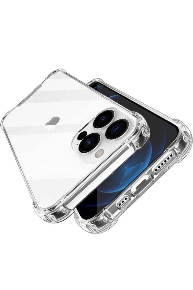 Apple Iphone 11 Pro Max Kılıf Köşe Korumalı Darbe Emici Anti Shock Arka Kapak Şeffaf