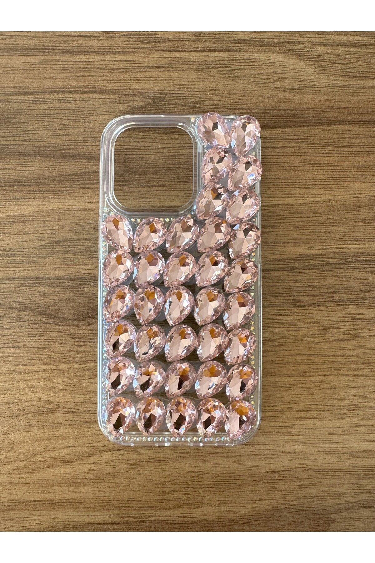 İphone 11 Uyumlu Kristal Taşlı Slikon Kılıf (Handmade) Pembe