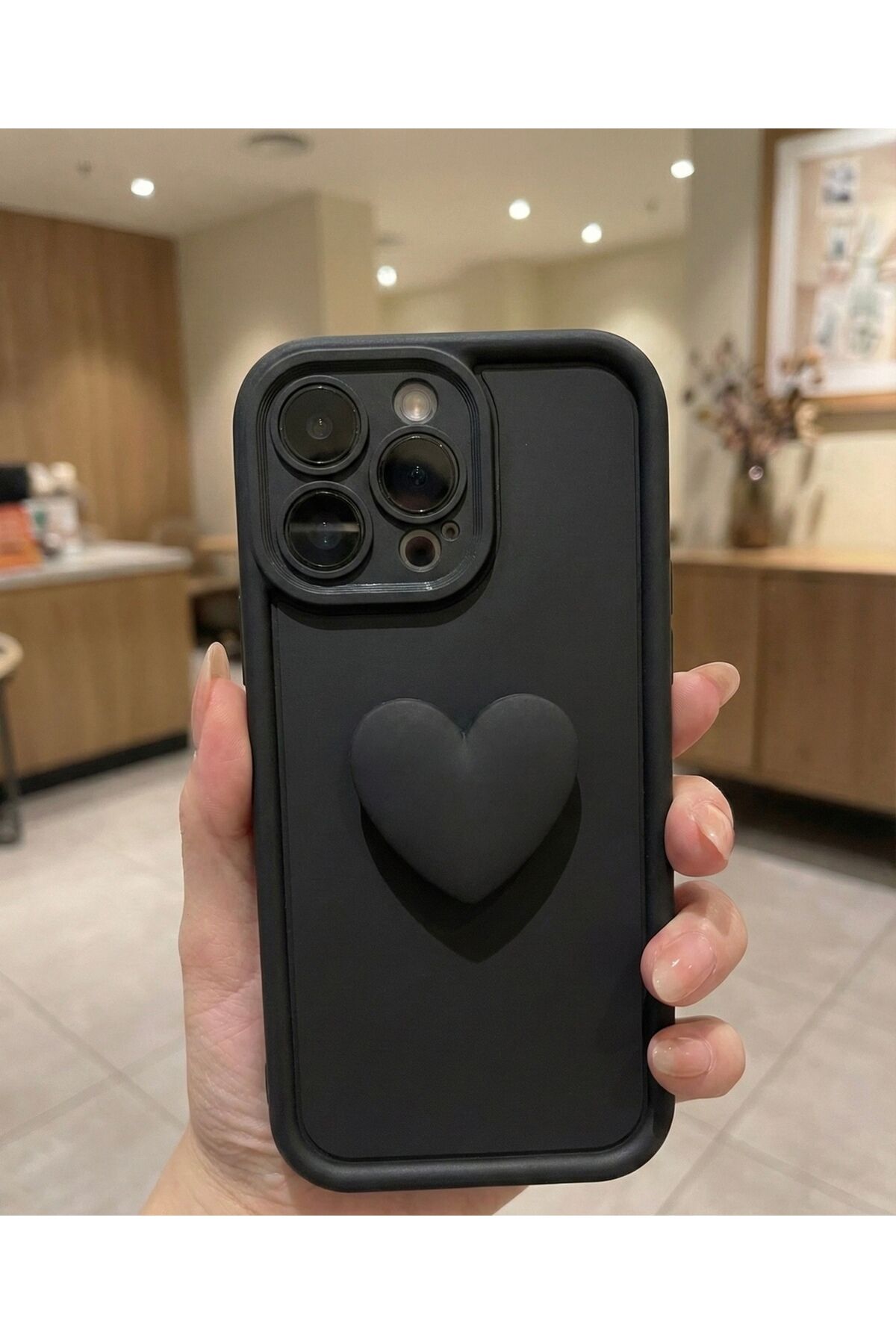 İphone 14 Pro Max Korumalı Kılıf Şeffaf Arkası Sert Yanları Yumuşak Antişok Kapak Siyah