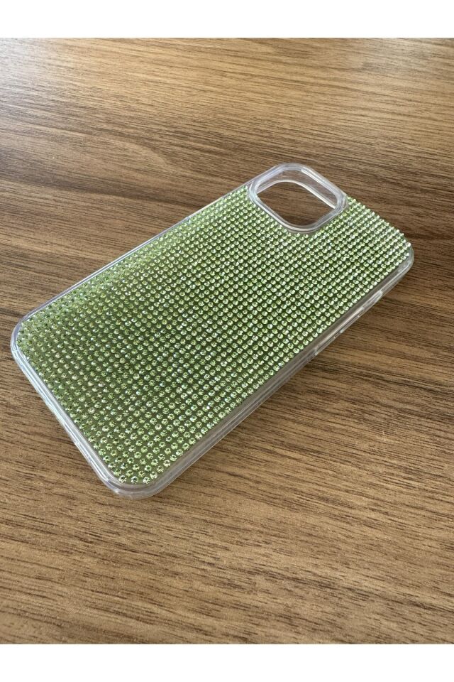İphone 15 Uyumlu Diadmond Taşlı Slikon Kılıf (Handmade) Yeşil
