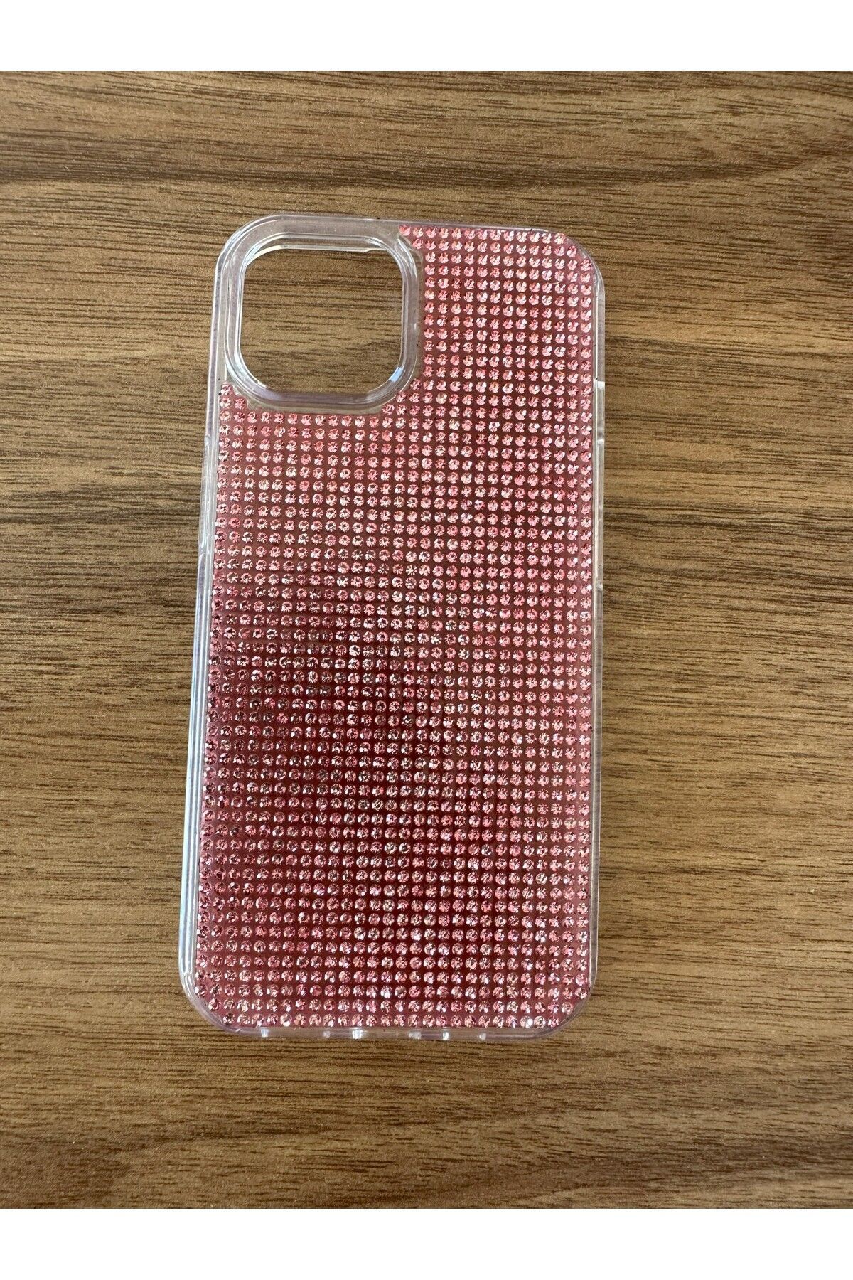 İphone 15 Pro Uyumlu Diadmond Taşlı Slikon Kılıf (Handmade) Pembe