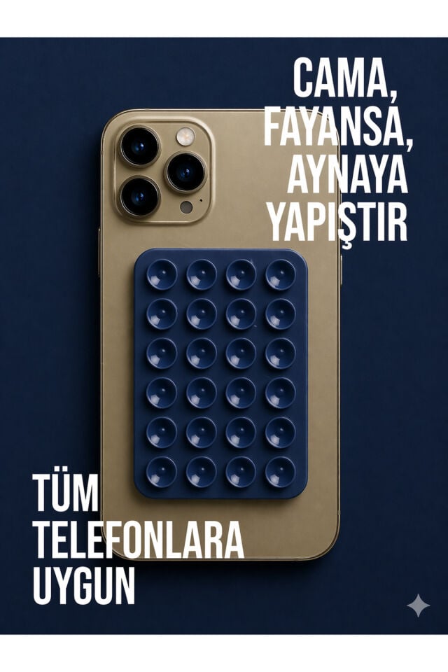 Telefon Tutucu Vantuz Slikon Vakumlu Cep Telefonu İçin Yapışkanlı Kaymaz Tutucu Cama Yapışan