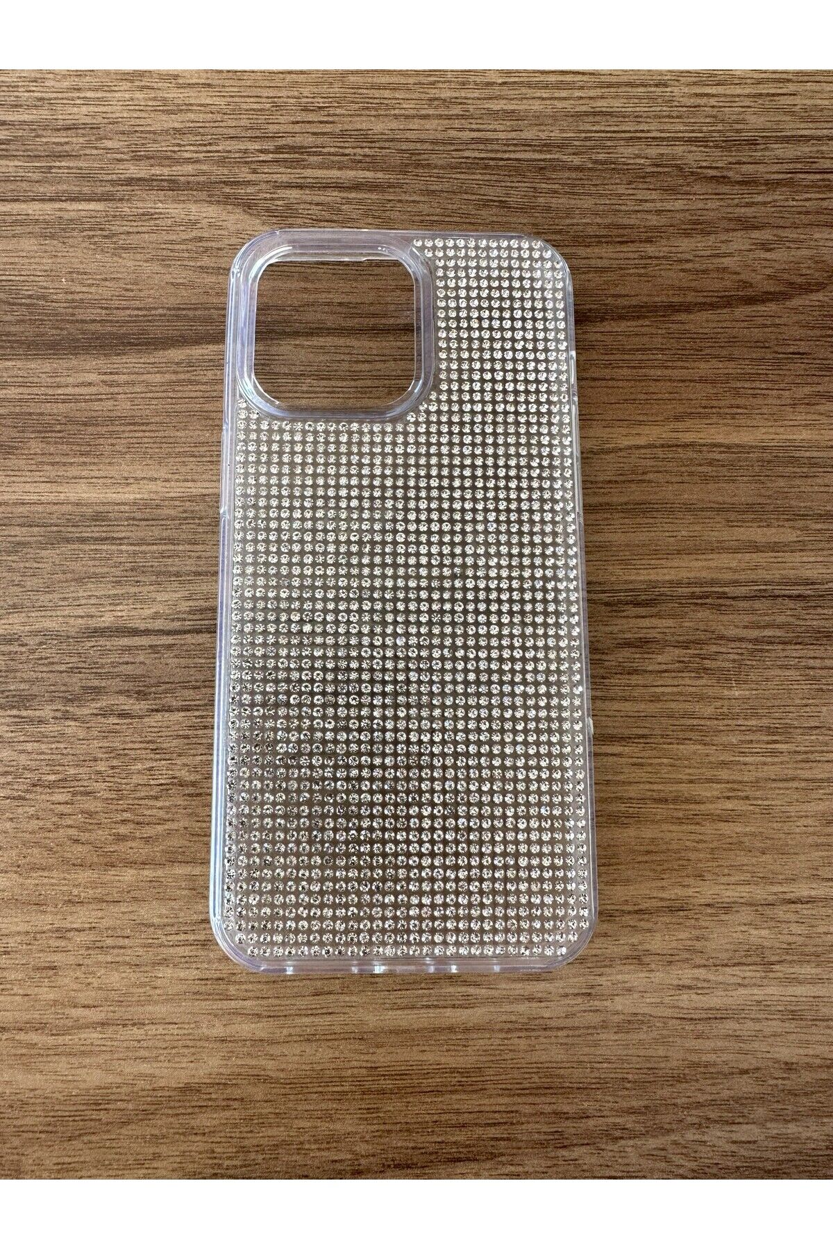 İphone 15 Pro Uyumlu Diadmond Taşlı Slikon Kılıf (Handmade) Beyaz