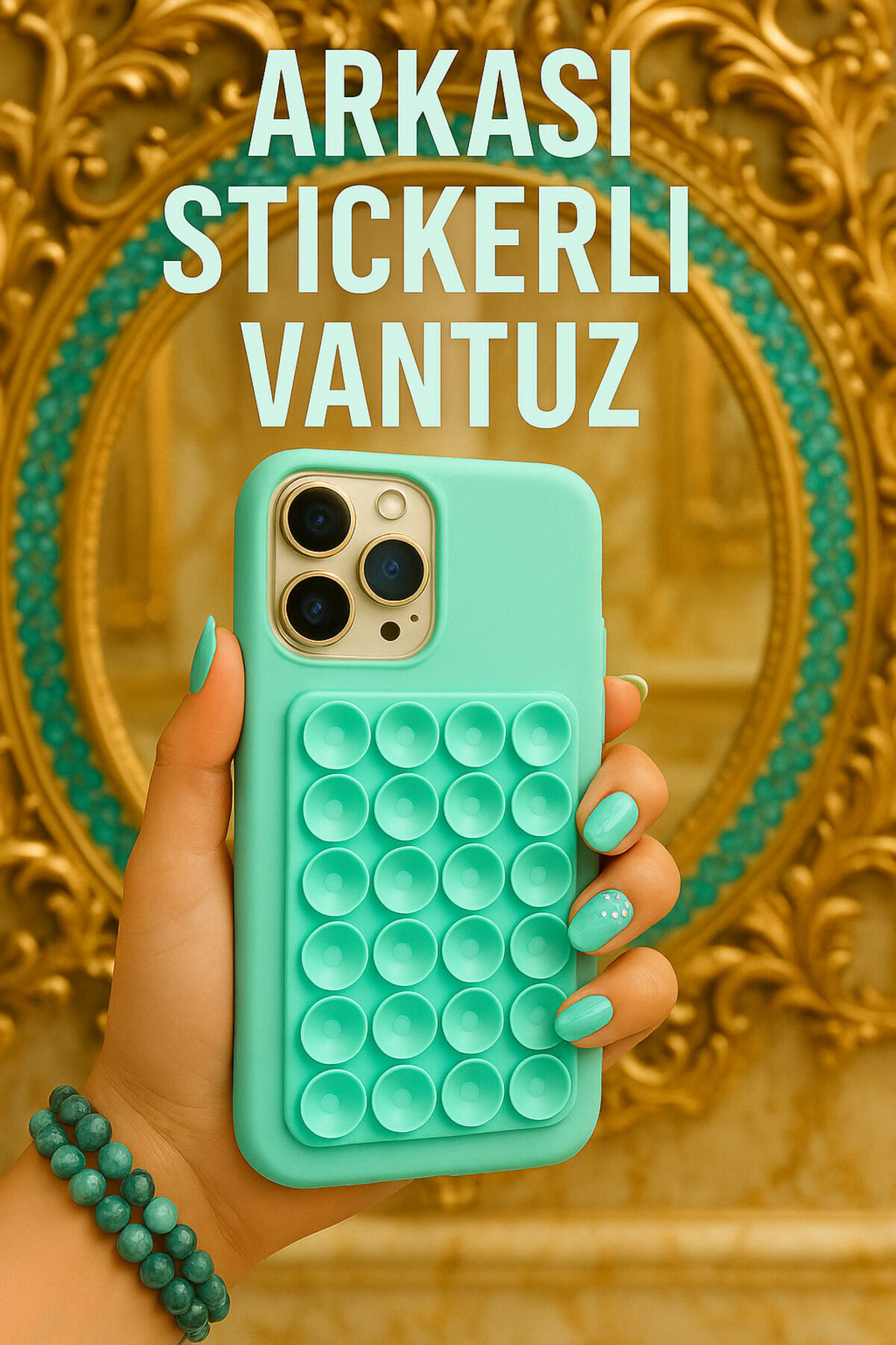 Vantuzlu Telefon Tutucu Slikon Araba Ayna Yapıştır Tüm Modellerle Uyumlu
