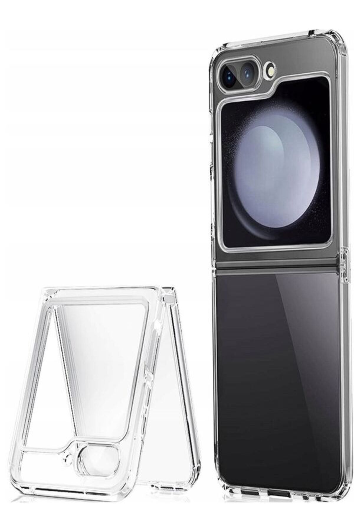 Flip 5 Samsung Galaxy Şeffaf Sert İnce Anti Şok Koruma