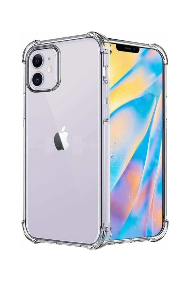 Apple Iphone 12 Pro Şeffaf Anti Şok Kenar Shock Proof Transparent Kılıf