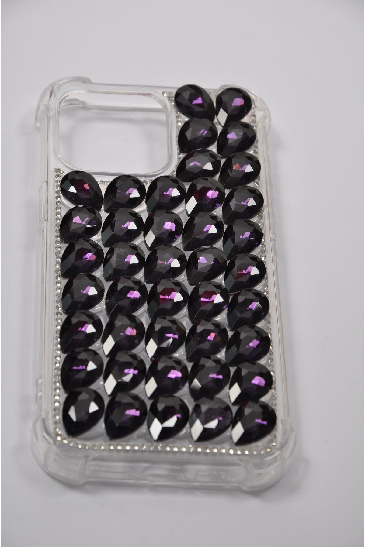 Apple Iphone 16 Promax Kristal Taşlı  Işıltılı Kapak Kılıf Mor