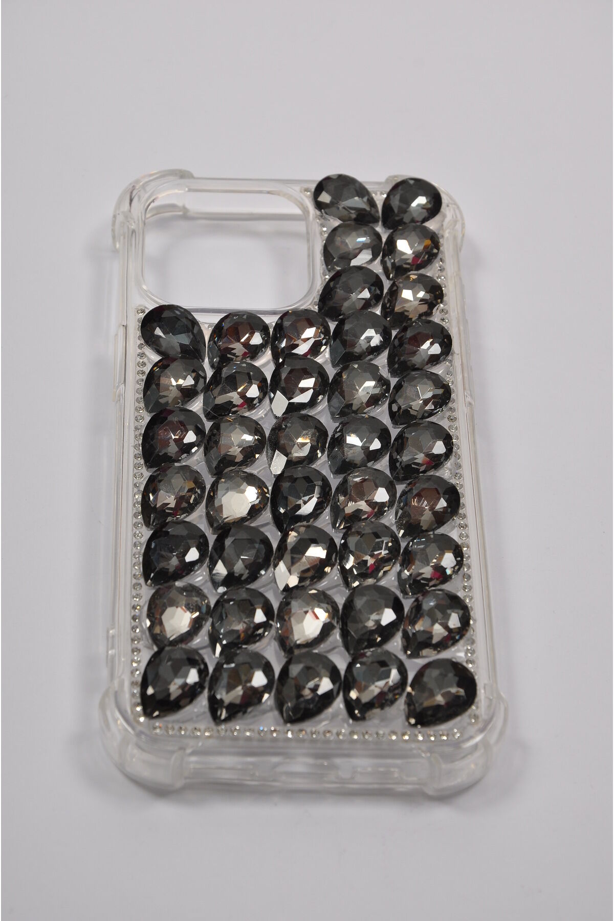 Apple Iphone 16 Promax Kristal Taşlı  Işıltılı Kapak Kılıf Gri