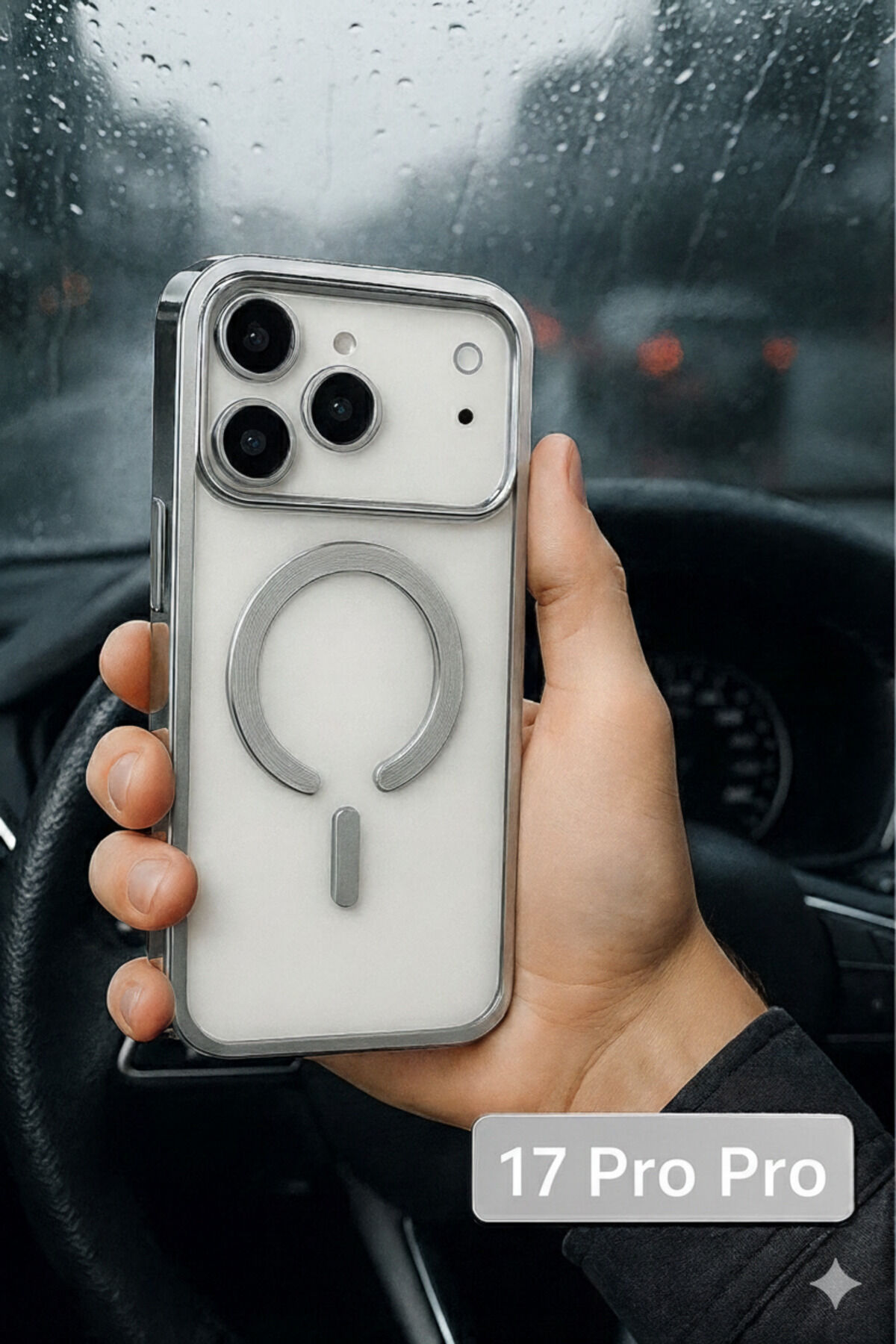 iPhone 17 Pro Manyetik Şeffaf Kılıf | MagSafe Uyumlu İnce Tasarım Soft Kapak Gri