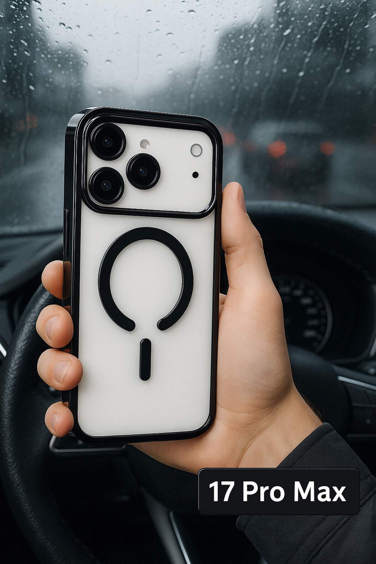 iPhone 17 Pro Max Şeffaf Kılıf Uyumlu İnce Tasarım Soft Kapak Ekru