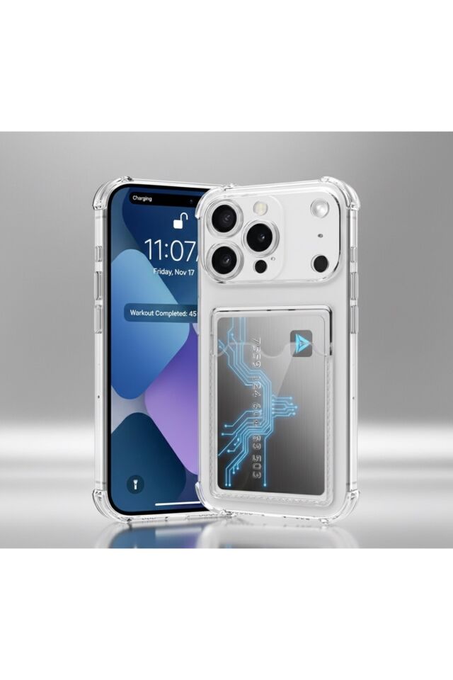 iPhone 17 Pro Max Şeffaf Kılıf Uyumlu İnce Tasarım Soft Kapak Mor