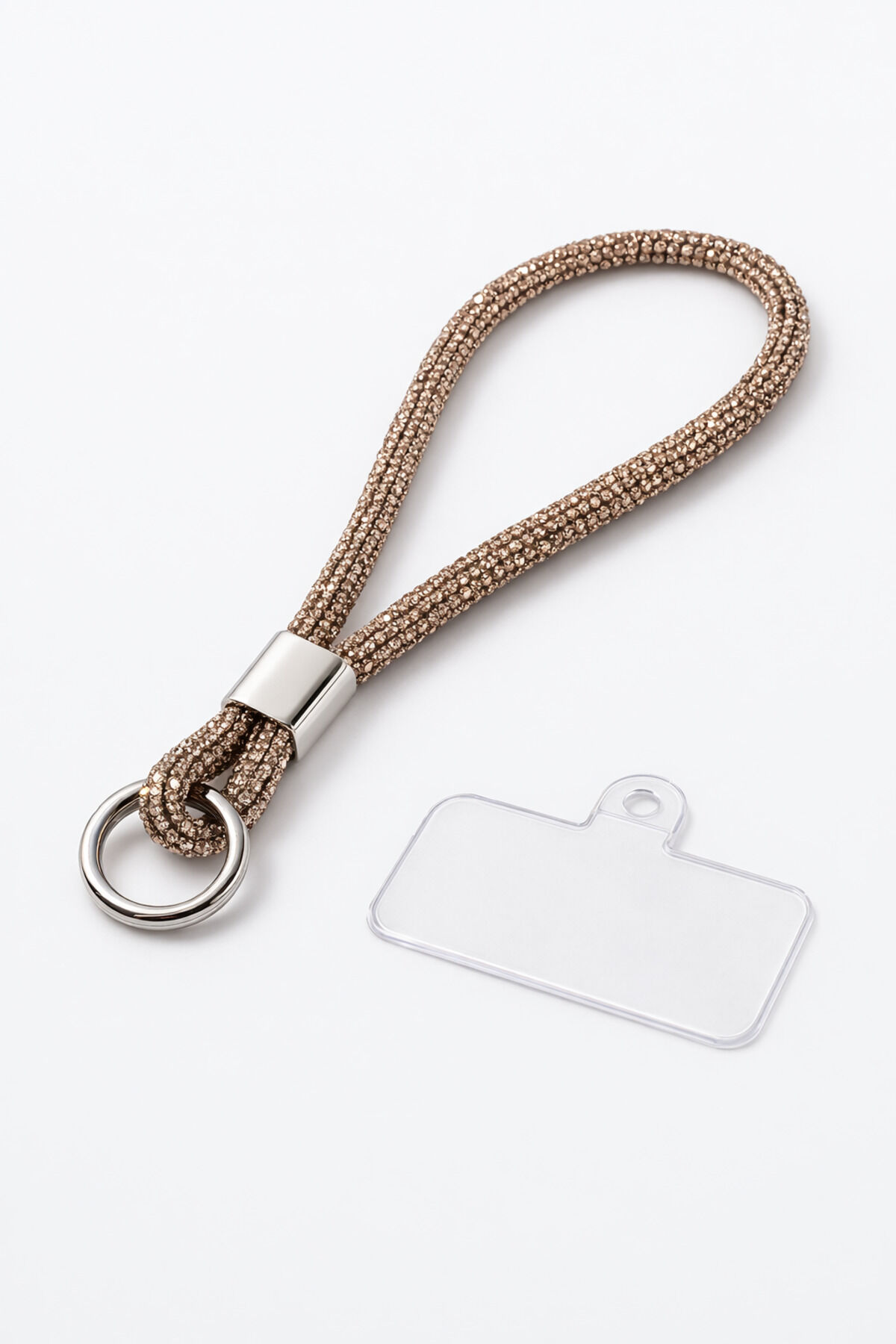 Taşlı Telefon Askısı Parlak Lüx Işıltılı Charm El İçin Küçük Bilek Strap Aparatlı Kullanım Rose Gold