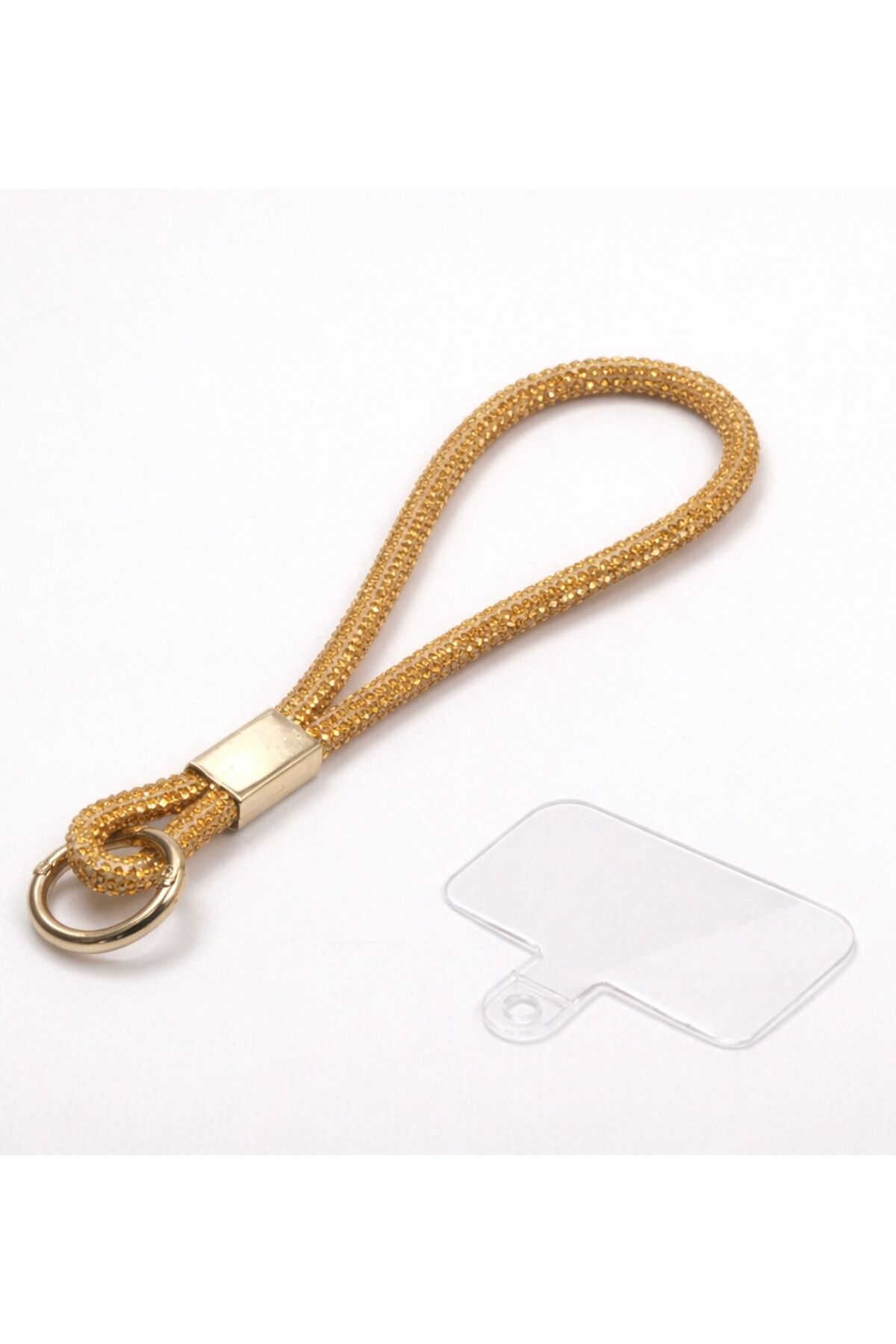 Taşlı Telefon Askısı Parlak Lüx Işıltılı Charm El İçin Küçük Bilek Strap Aparatlı Kullanım Gold