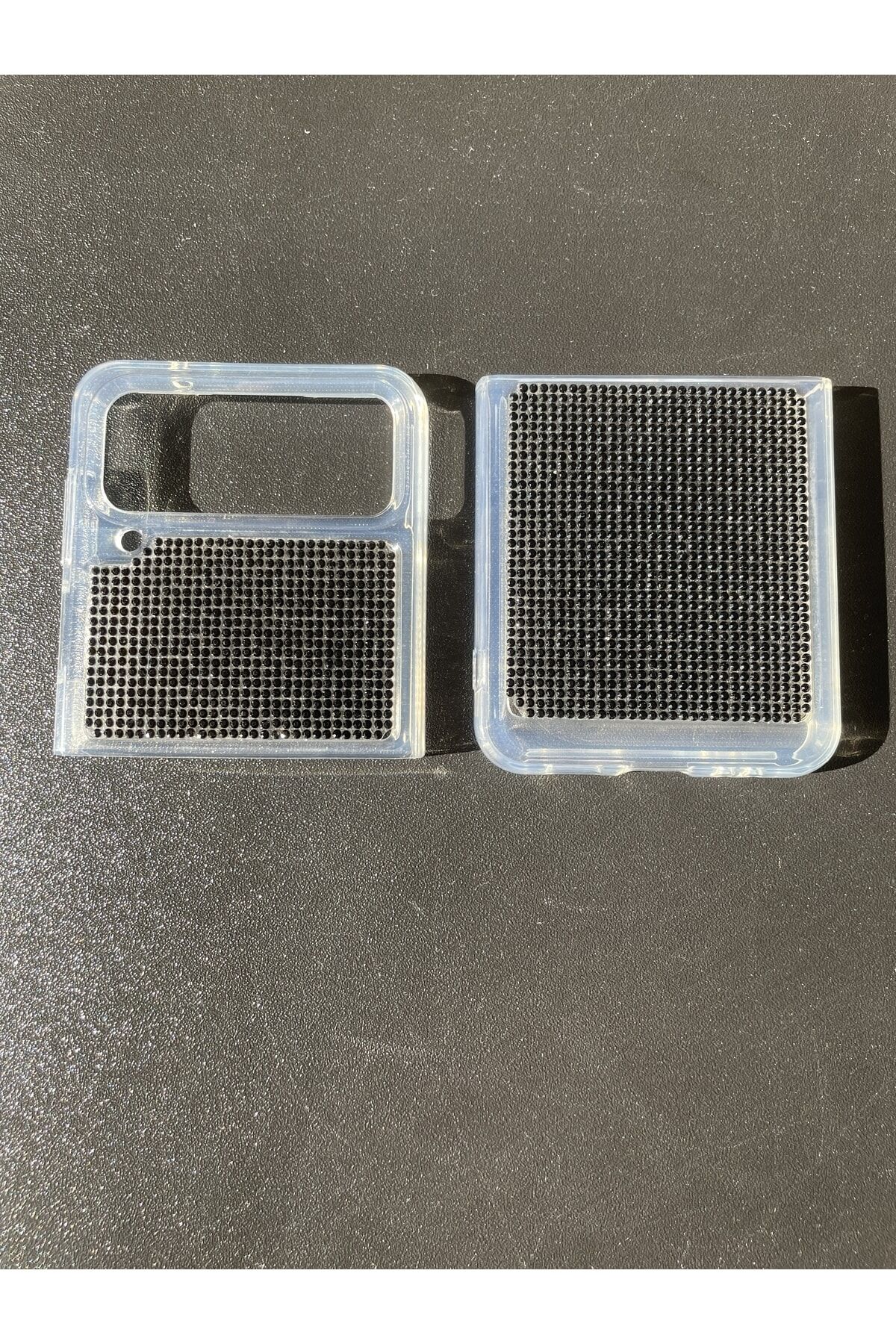 Samsung Galaxy Z Uyumlu Flip 4 Diamonds Taşlı Kılıf Siyah