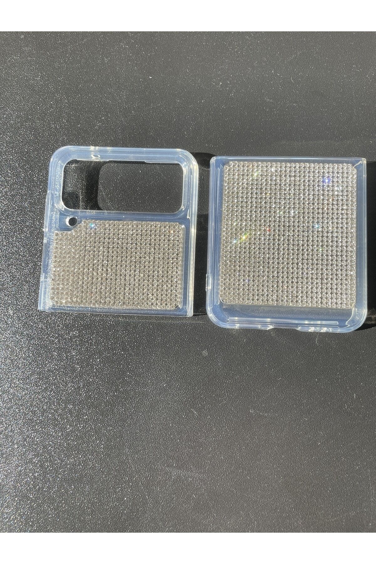 Samsung Galaxy Z Uyumlu Flip 4 Diamonds Taşlı Kılıf Beyaz
