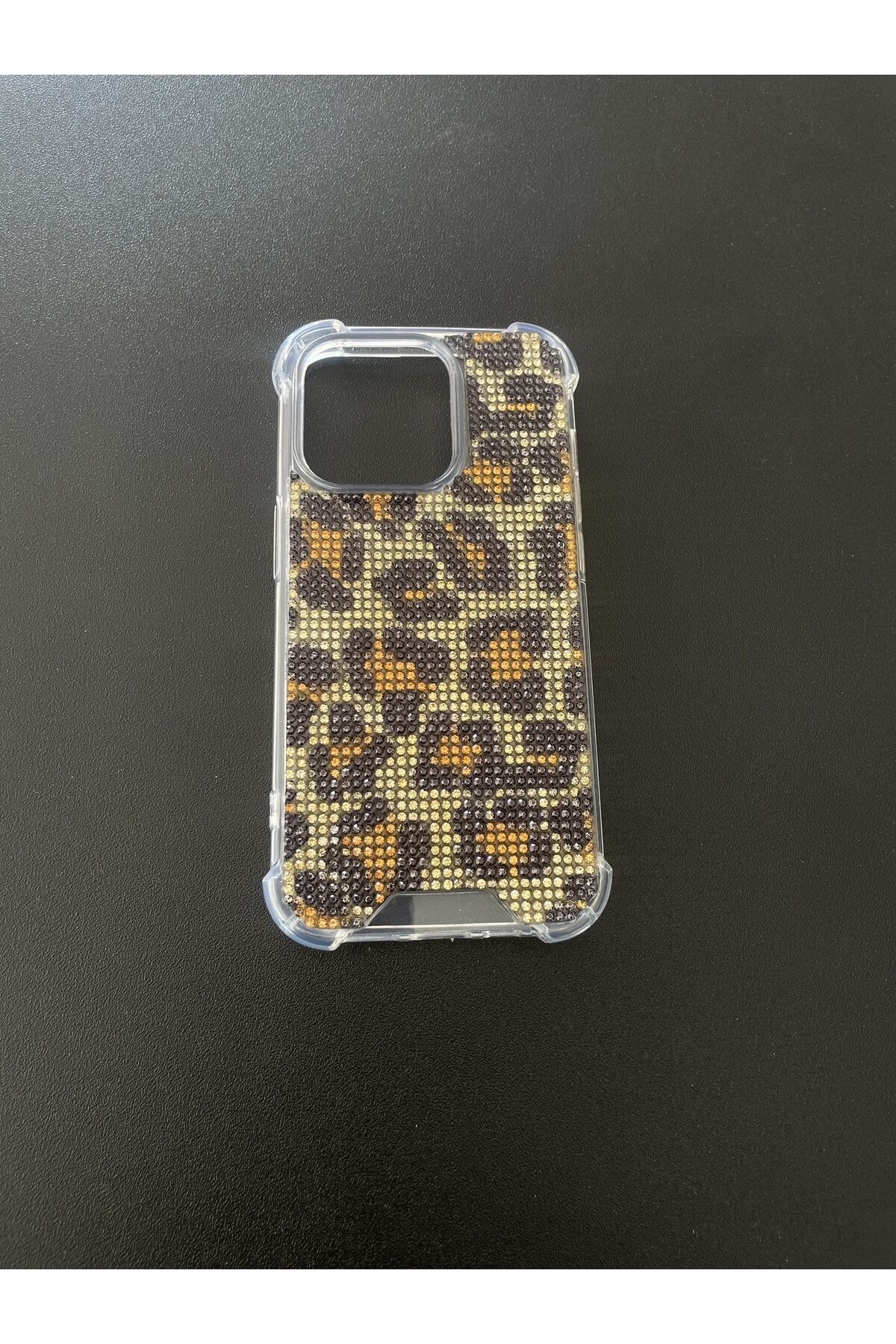Diamond Taşlı Kokoş Kılıf Iphone 14 Pro Leopar