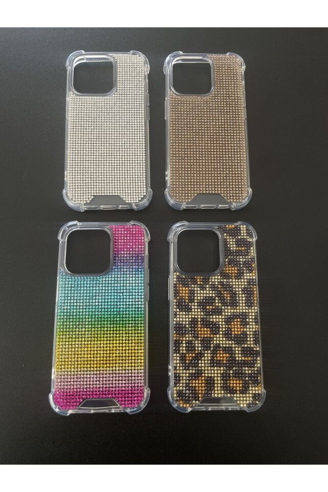 Diamond Taşlı Kokoş Kılıf Iphone 14 Pro Gold