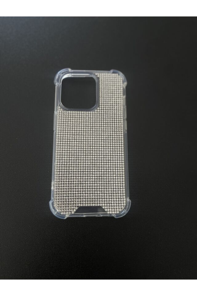 Diamond Taşlı Kokoş Kılıf Iphone 14 Pro Beyaz