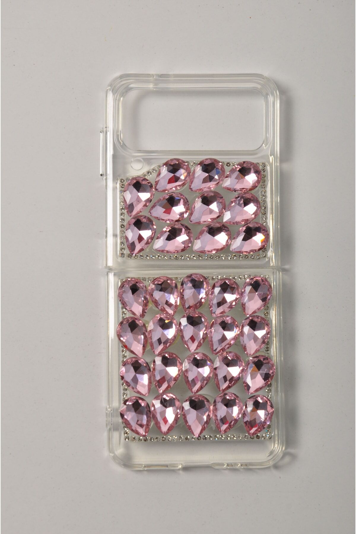 Samsung Galaxy Z Flip 4 Taşlı Kılıf Pembe