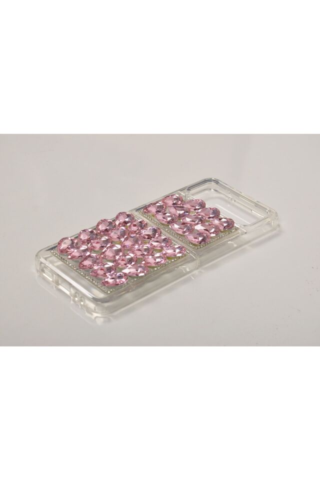 Samsung Galaxy Z Flip 4 Taşlı Kılıf Pembe