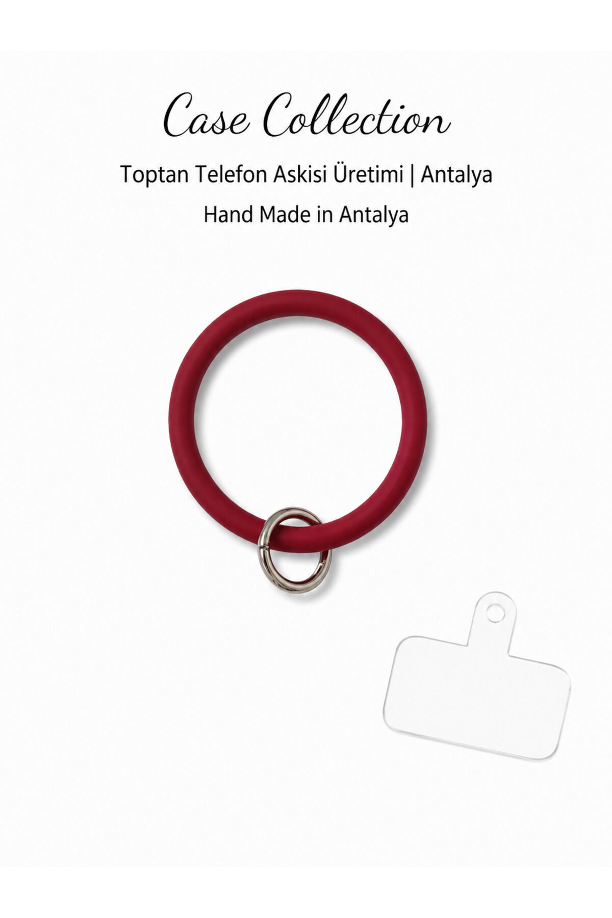 Halka Telefon Charmı Bordo
