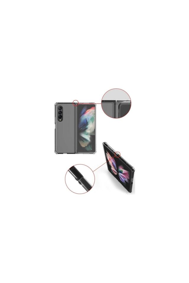 Samsung Galaxy Z Fold 4 Kılıf Ultra Korumalı Şeffaf Antishock Silikon Şeffaf