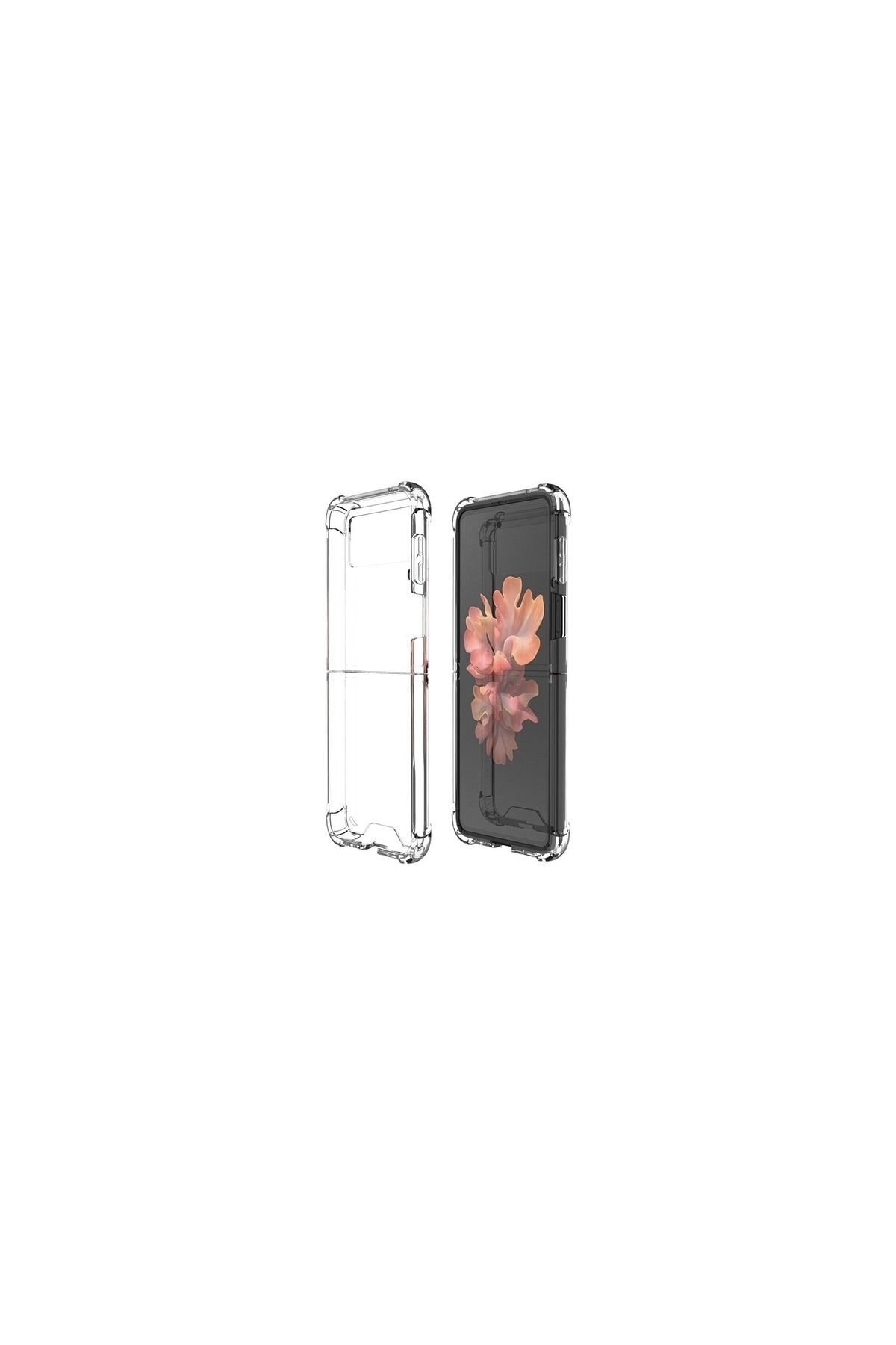 Samsung Galaxy Z Flip4 Kılıf Darbe Korumalı Transparent Silikon Kapak Şeffaf Şeffaf