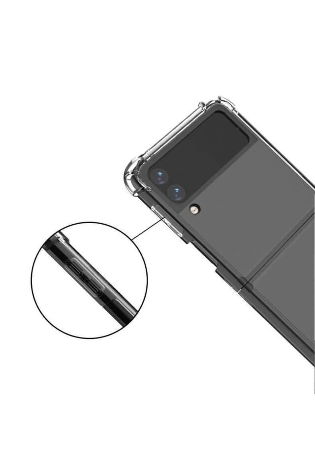 Samsung Galaxy Z Flip4 Kılıf Darbe Korumalı Transparent Silikon Kapak Şeffaf Şeffaf