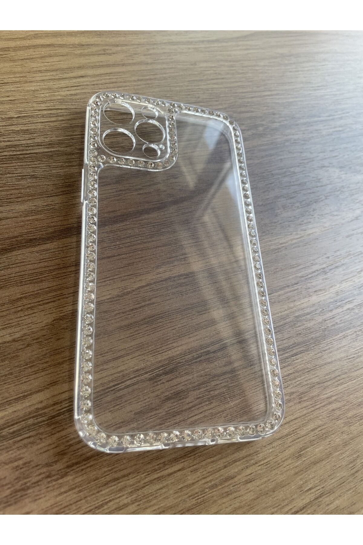 Iphone 12 Pro Kenarları Taşlı Kılıf Beyaz