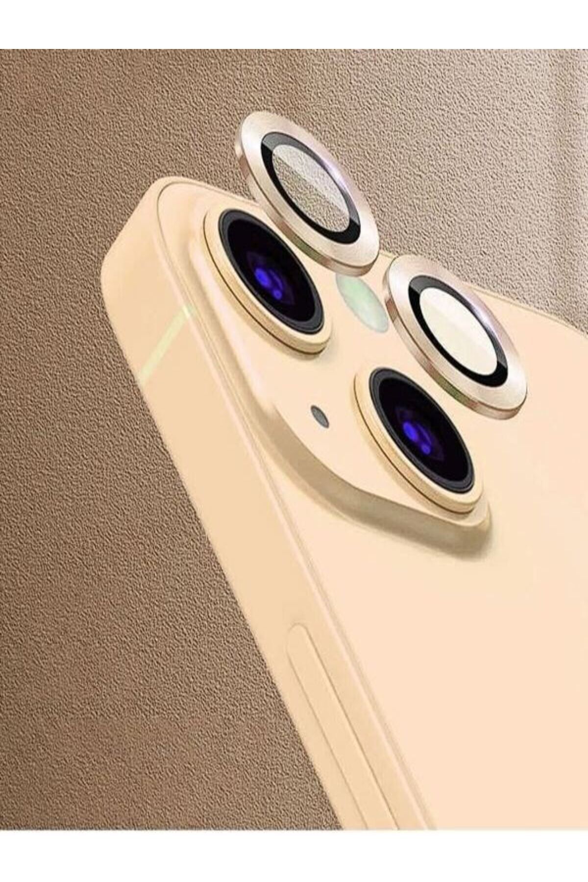 Iphone 14 Plus Kamera Koruma Lensi Mor Gold