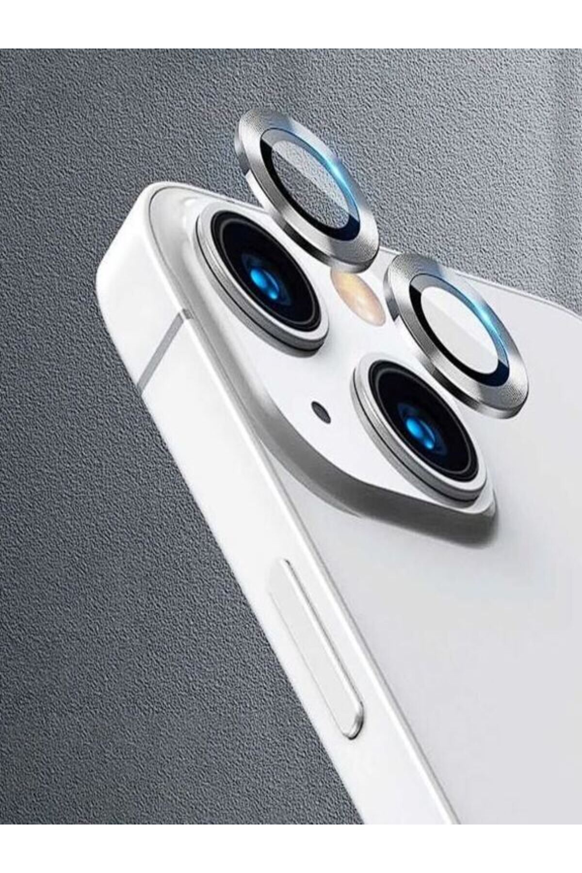 Iphone 14 Plus Kamera Koruma Lensi Mor Beyaz