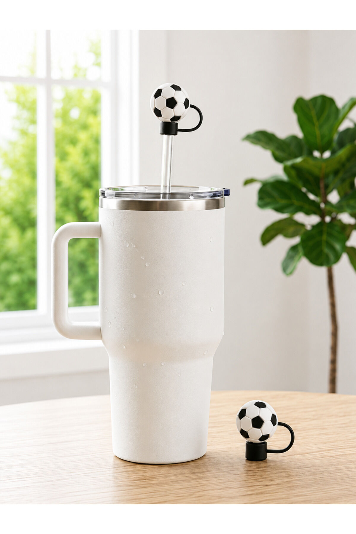 Stnly Quencher Termos İçin Silikon Pipet Tıpası Kapağı Toz Geçirmez Kapak Şekilli Pipet Başlığı Gümüş