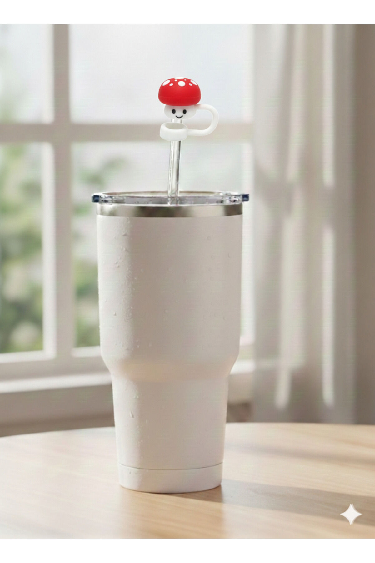 Stnly Quencher Termos İçin Silikon Pipet Tıpası Kapağı Toz Geçirmez Kapak Şekilli Pipet Başlığı Jet Kızıl
