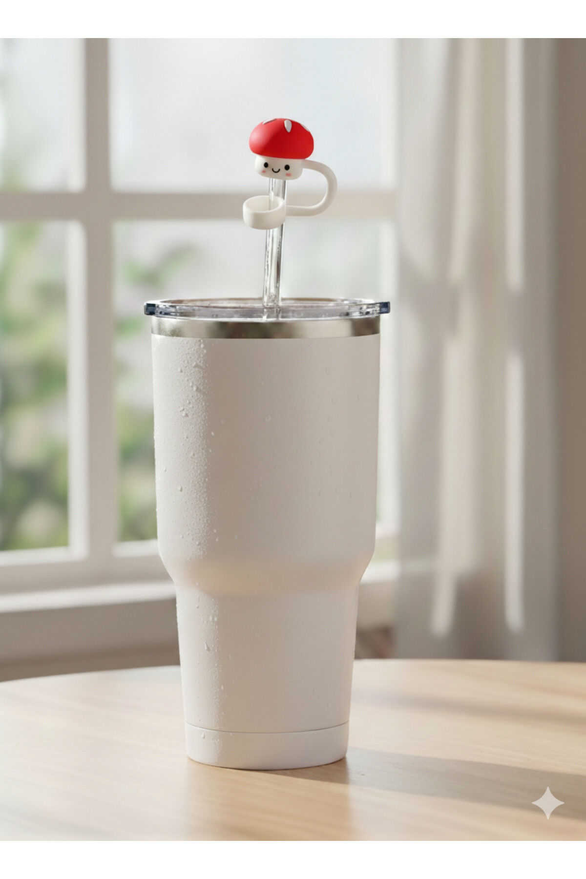 Stnly Quencher Termos İçin Silikon Pipet Tıpası Kapağı Toz Geçirmez Kapak Şekilli Pipet Başlığı Kızıl
