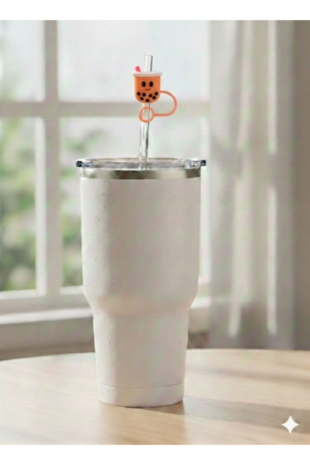 Stnly Quencher Termos İçin Silikon Pipet Tıpası Kapağı Toz Geçirmez Kapak Şekilli Pipet Başlığı Mandarin