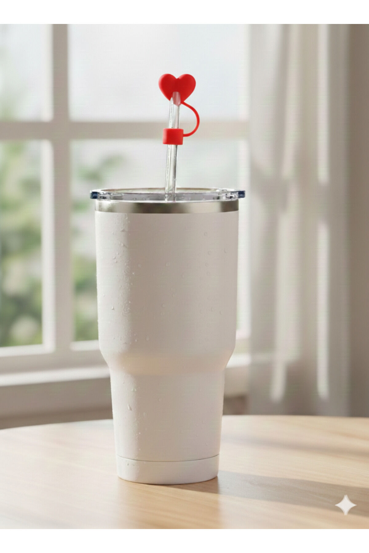 Stnly Quencher Termos İçin Silikon Pipet Tıpası Kapağı Toz Geçirmez Kapak Şekilli Pipet Başlığı Kırmızımsı