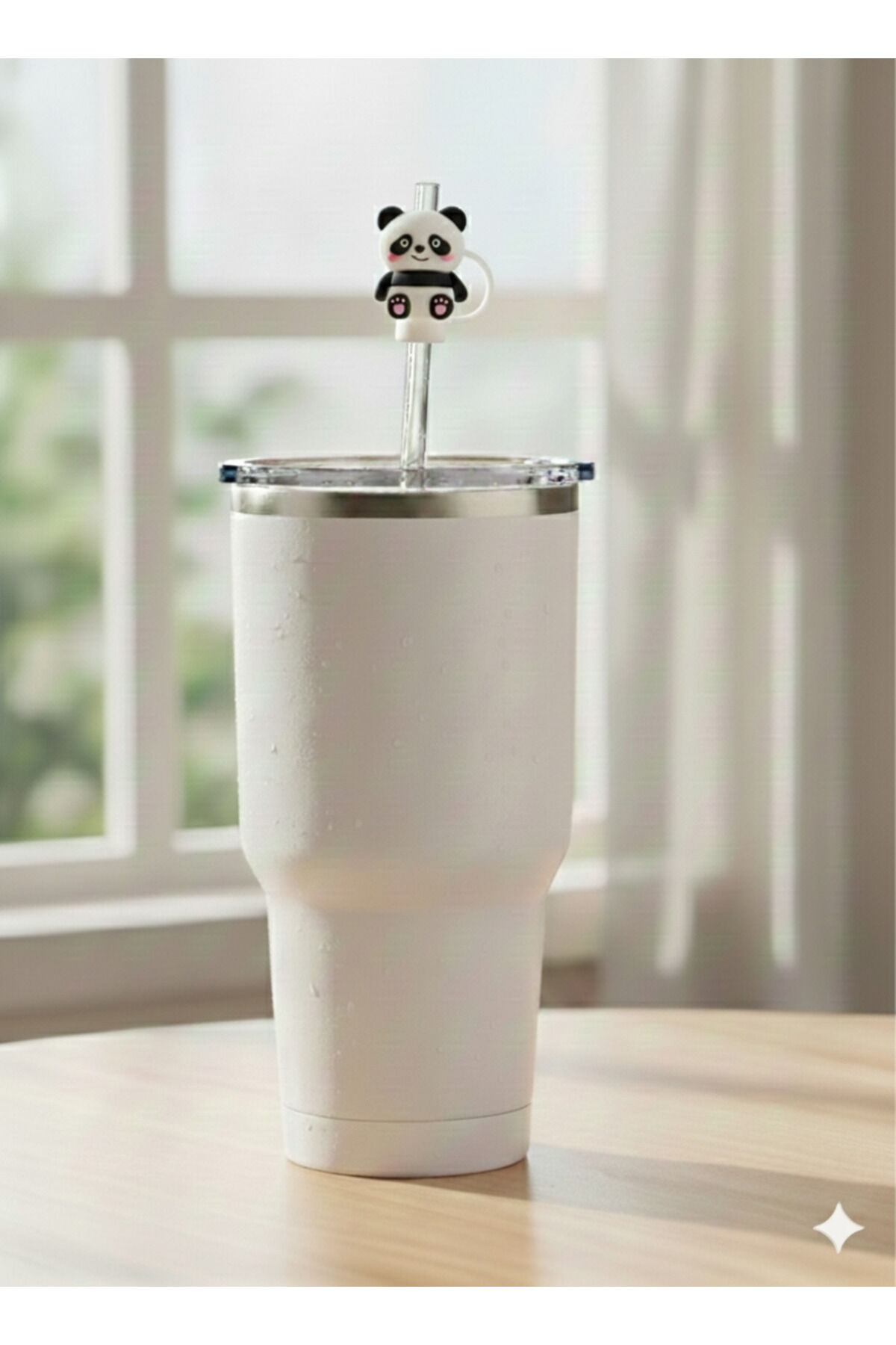 Stnly Quencher Termos İçin Silikon Pipet Tıpası Kapağı Toz Geçirmez Kapak Şekilli Pipet Başlığı Bej