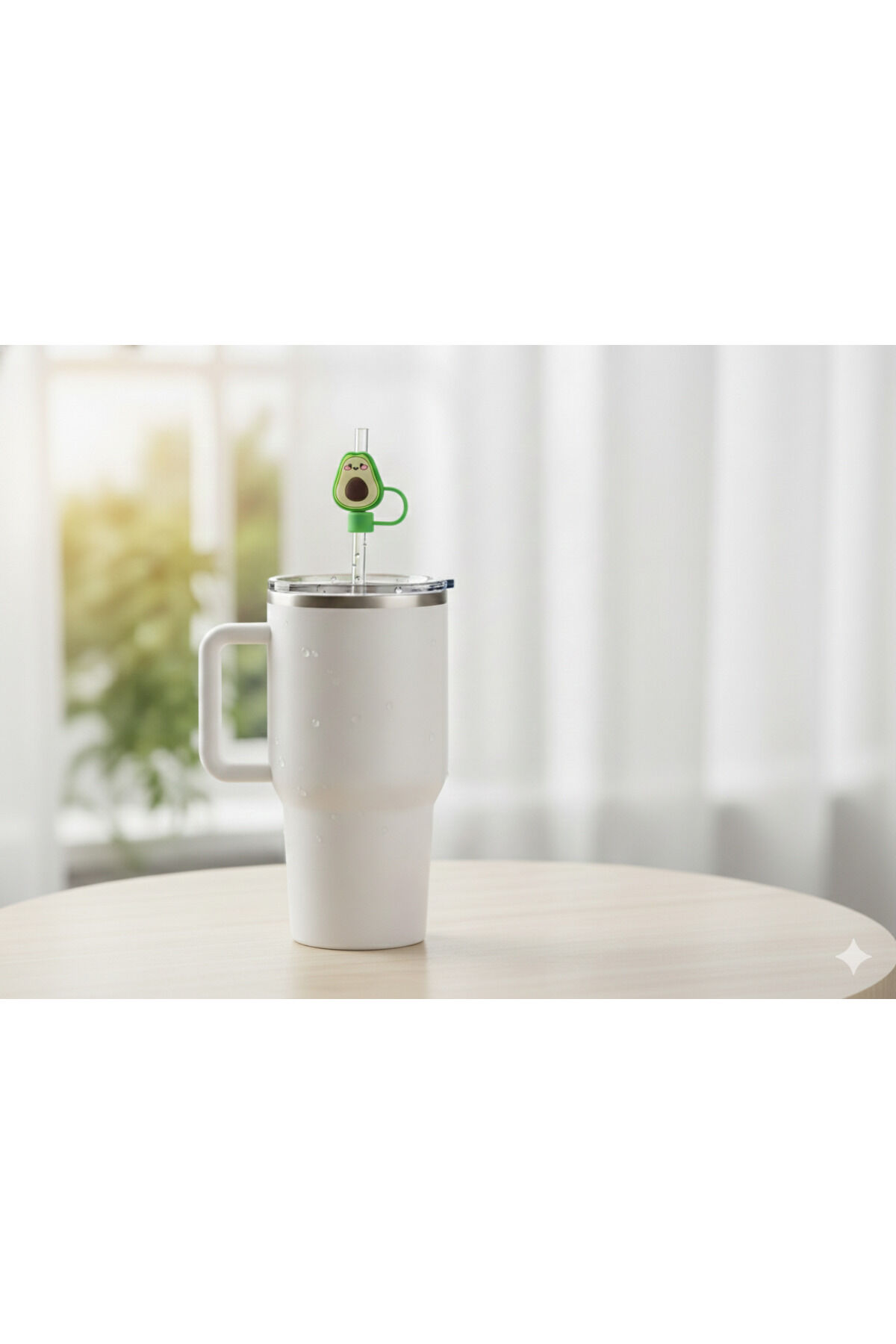 Stnly Quencher Termos İçin Silikon Pipet Tıpası Kapağı Toz Geçirmez Kapak Şekilli Pipet Başlığı Yeşil