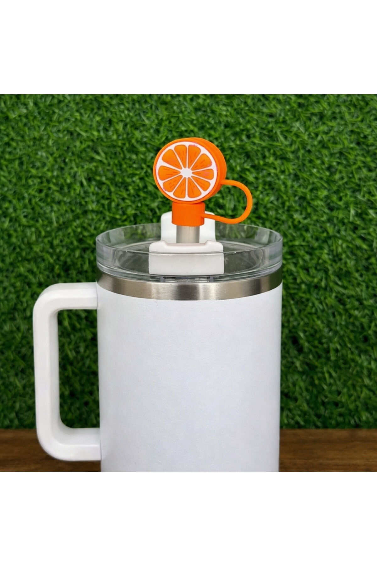 Stnly Quencher Termos İçin Silikon Pipet Tıpası Kapağı Toz Geçirmez Kapak Şekilli Pipet Başlığı Turuncu