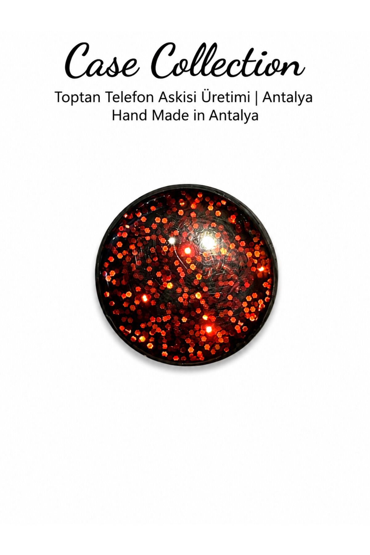 Renkli Simli Epoksi Popsocket Telefon Tutucu – Tüm Telefonlarla Uyumlu Kırmızı