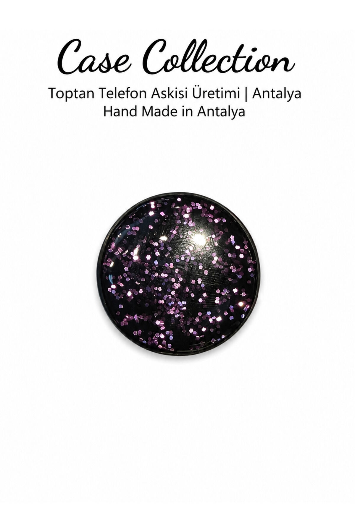 Renkli Simli Epoksi Popsocket Telefon Tutucu – Tüm Telefonlarla Uyumlu Pembe