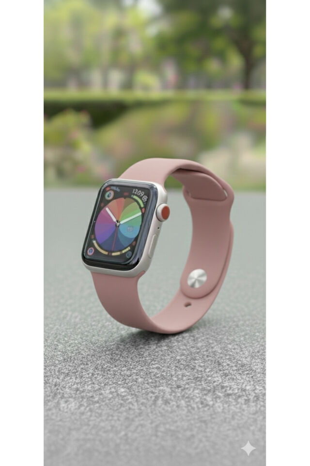 Apple Watch Uyumlu Seri 38mm/40mm/41mm/10.ve11.seri 42mm - Küçük Ekranlı Saatler İçin Toz Pembe
