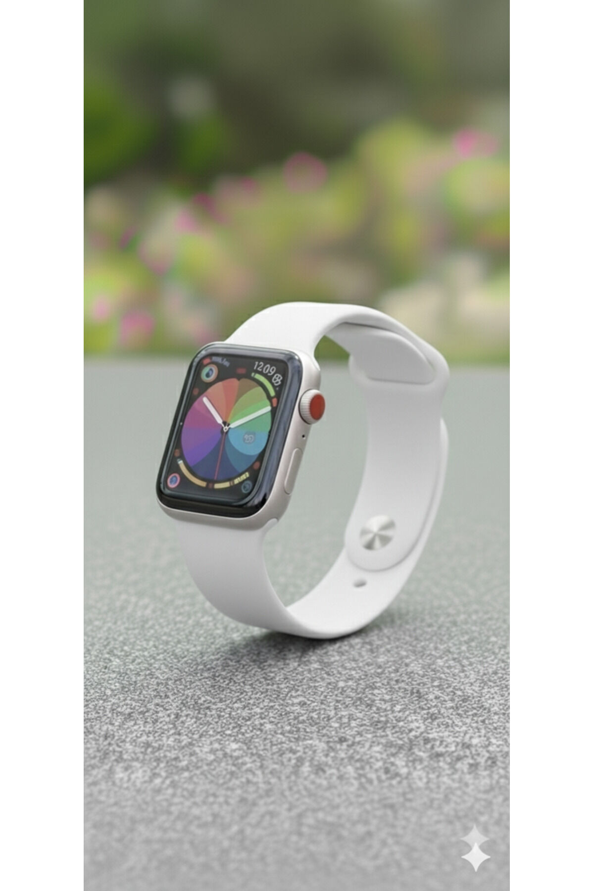 Apple Watch Uyumlu Seri 38mm/40mm/41mm/10.ve11.seri 42mm - Küçük Ekranlı Saatler İçin Beyaz