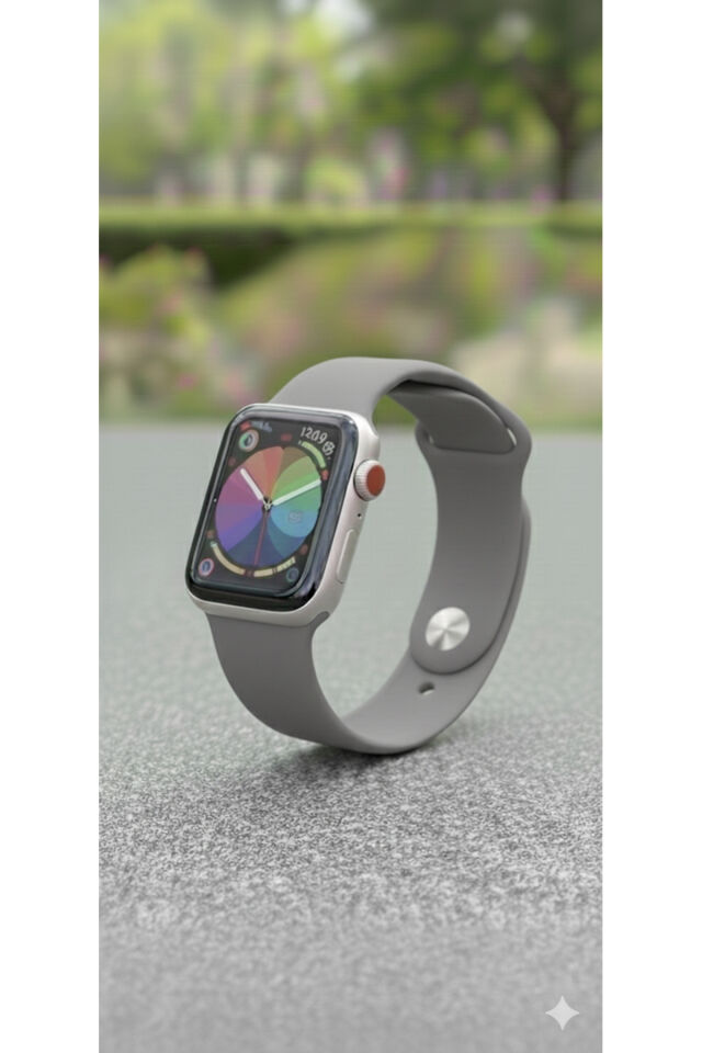 Apple Watch Uyumlu Seri 38mm/40mm/41mm/10.ve11.seri 42mm - Küçük Ekranlı Saatler İçin Gri