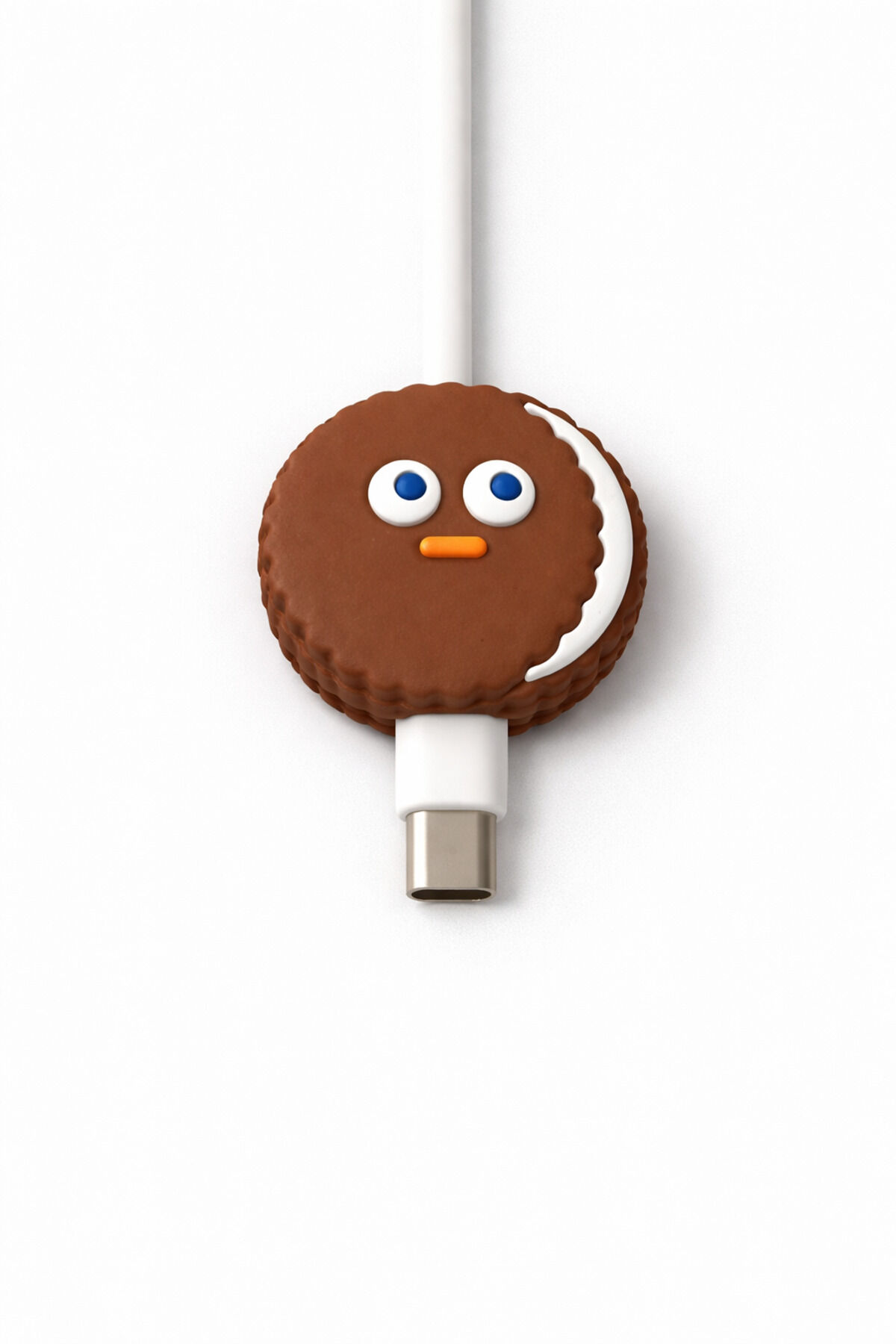 Sevimli Figürlü Slikon Kablo Ucu Koruyucular Şarj Typc Lightning Biscuit